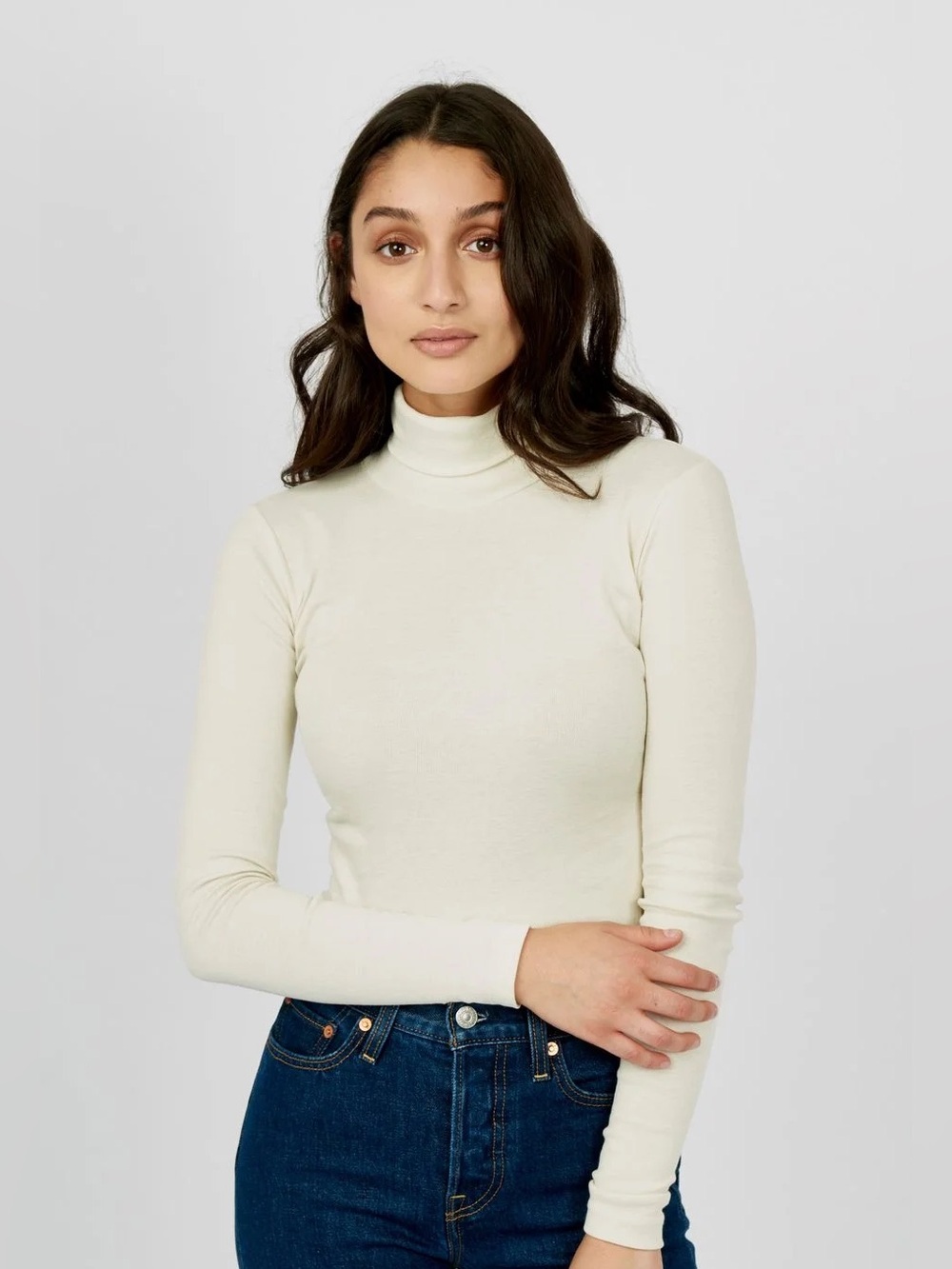 KOTN fitted turtleneck - M - cream